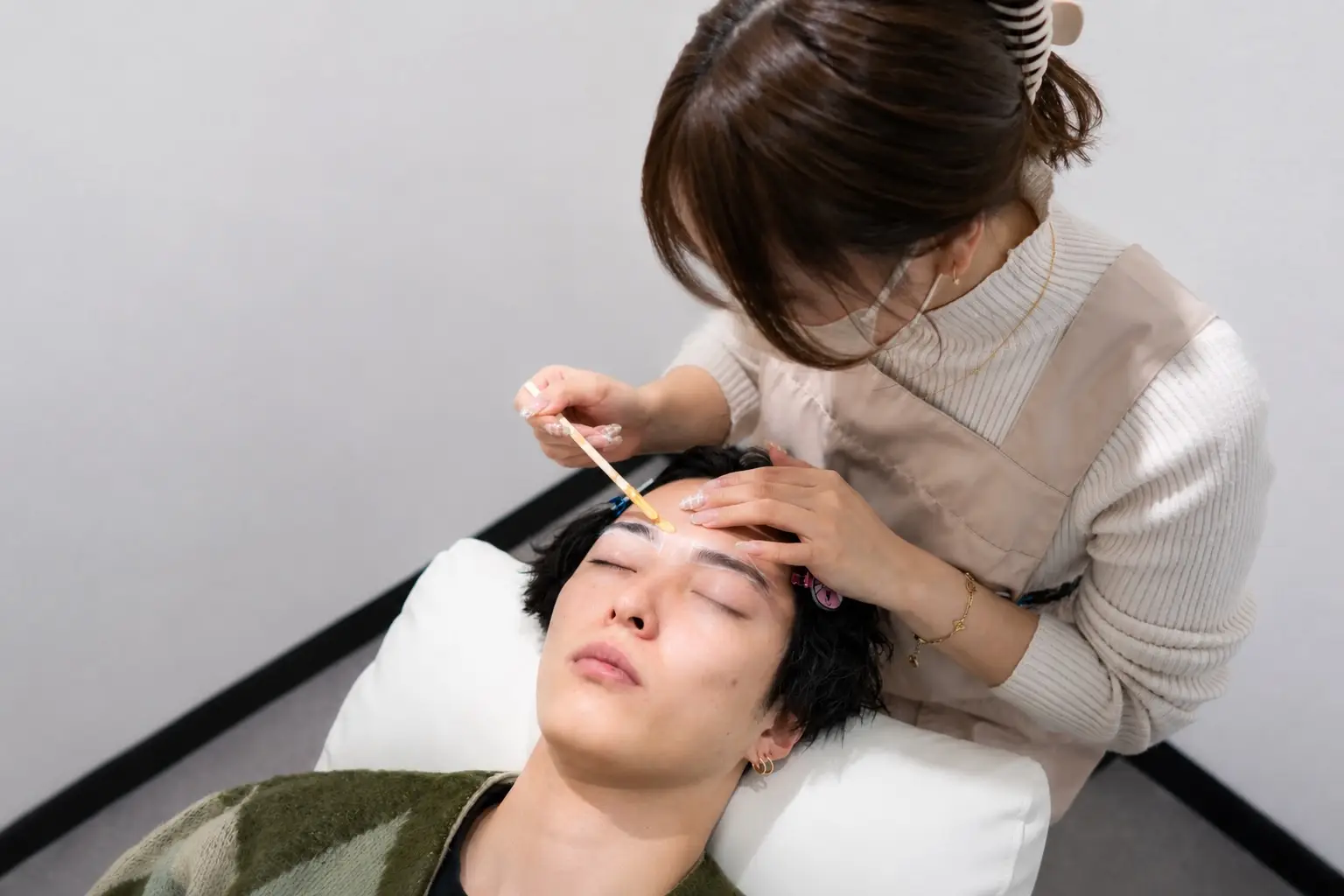 ワックス施術の様子
