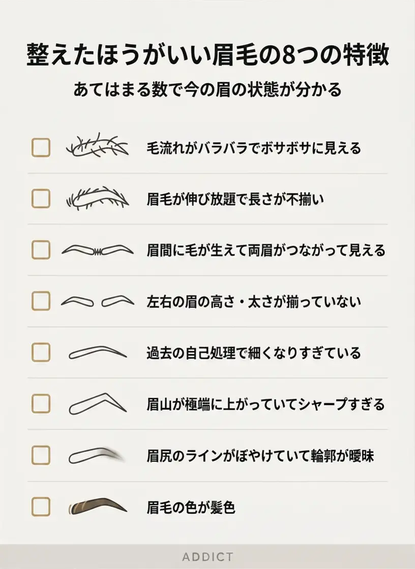 整えたほうがいい眉毛の8つの特徴