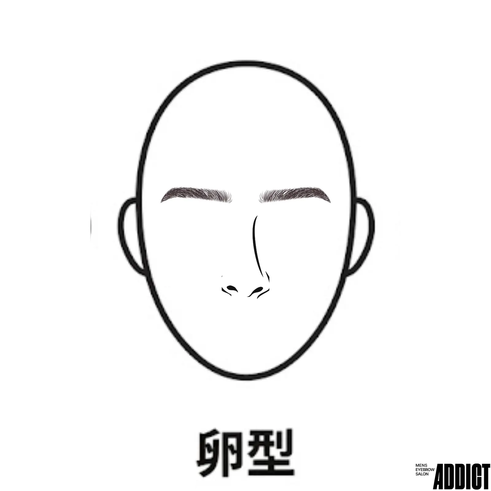 ADDICT卵型の平行眉