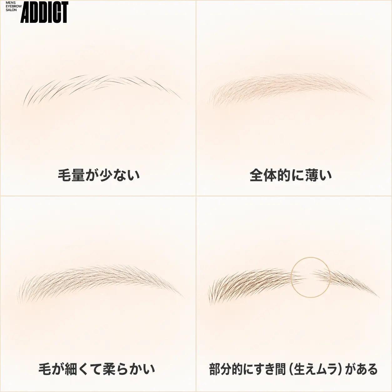 間引きが向かないと判断されやすい眉の特徴
