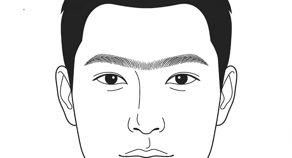 眉間がつながって見える眉毛